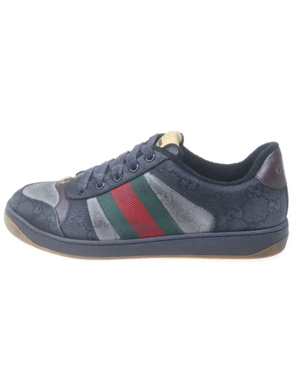 Gucci Screener GG Canvas Low Cut Sneakers Black Green